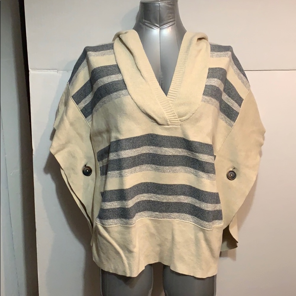 SALE!’Roomy Striped poncho cape. Fits size large